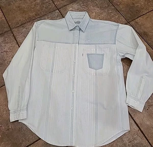Camisa Levis Denim Adulto Mediana Azul Vaquero Occidental Lavado Unisex Rayas 2 Tonos - Imagen 1 de 12