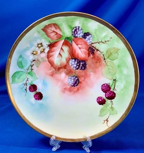 HAVILAND LIMOGES HANDBEMALTER HIMBEEREN SCHRANK TELLER 9,25" DURCHMESSER - Bild 1 von 4