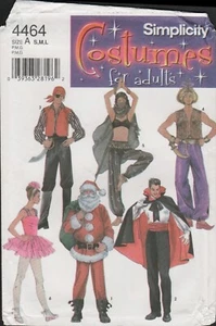 Simplicity 4464 Adult Costume Pattern 6 Styles Aladdin Belly Dancer Pirate Uncut - Picture 1 of 4