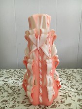 Original Sculpted Peach and White Medium Candle