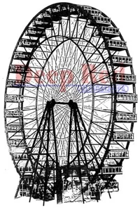 Tiefrote Stempel Riesenrad Gummistempel - Bild 1 von 3