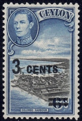 1941 Ceylon SC# 291 - Surcharged with New Value and Bars  - M-H - Image 1 of 2