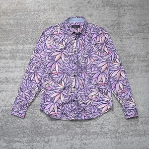 MNWKA Men's Weed Camo Marijuana Buttton-up Casual Shirt Purple Kush Size Small - Picture 1 of 5