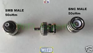 BNC Stecker auf SMB Stecker 50 oHm gerade Adapter RF Stecker Konverter USA - Bild 1 von 2