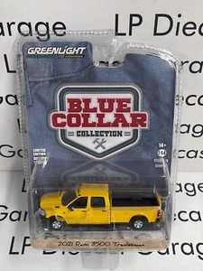 GREENLIGHT 2021 Ram 3500 Tradesman Yellow 1:64 Diecast Blue Collar - Picture 1 of 2