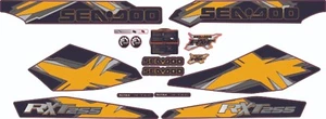 SEADOO RXT X 255 2008 Graphics / Decal / Sticker Kit Custom Black & ORANGE - Picture 1 of 1