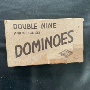 Vintage OLD. HalSam Dragon Dominoes Double Nine Set 920 Original Box 301 - Picture 1 of 4