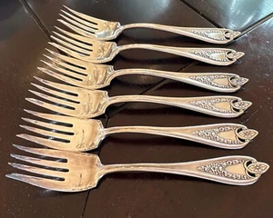 International Old Colony 1911 Silver Plate Salad Forks 6 No Mono - Picture 1 of 8