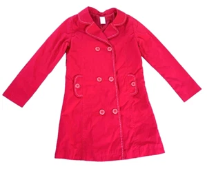 Gymboree Stitch Jacket Coat Double Breasted Buttons Red Holiday No Belt Tie - Picture 1 of 8