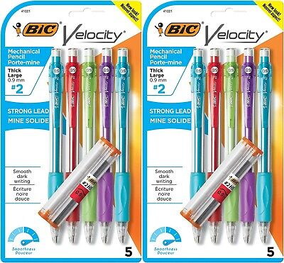 BIC Velocity Mechanical Pencil Thick Point 0.9mm #2 HB 10 Count • 10.99$