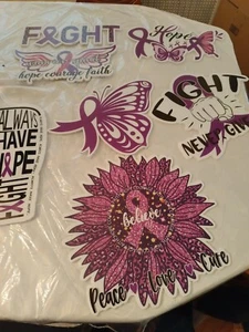 NEW PURPLE FIGHT CANCER 8 DIFFERENT YARD SIGNS Z - Picture 1 of 7