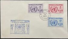 Philippines #516a-518a FDC; map topical *d