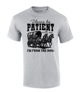Trenz Shirt Company Mens Funny Be Patient With Me I'm From The 1900's Horse - Picture 1 of 3