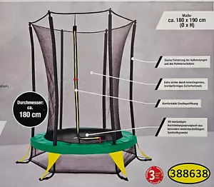Trampolin Ø180cm Kindertrampolin Gartentrampolin Sicherheitsnetz Indoor Outdoor - Bild 1 von 10