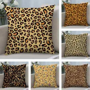Fashion Leopard Pattern Pillow Case Short Plush Pillow Printing Cushion Cover - Picture 1 of 30