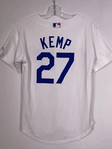 Matt Kemp #27 Los Angeles Dodgers MLB Majestic Home White Jersey Youth SMALL 8 - Picture 1 of 12