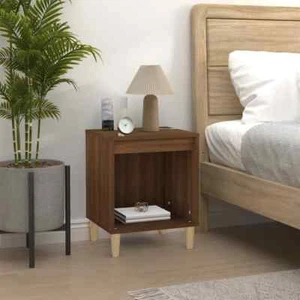 Wooden Bedside Table Drawers Storage Side Shelf Cabinet Bedroom Nightstand Oak - Picture 1 of 9