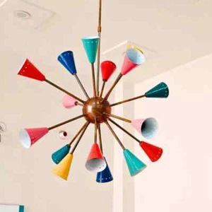 Mid Century Vintage Sputnik Chandelier 16 Arms Italian Brass Lamp Light Fixture - Picture 1 of 5