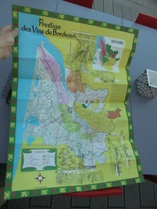 Ancienne Carte Prestige des Vins de Bordeaux Gravure Bouteille en Dégustation  - Imagen 1 de 3