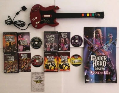 PS2 Guitar Hero 3 Legends of Rock Bundle PlayStation 2 TESTED 4 games - Image 1 of 4