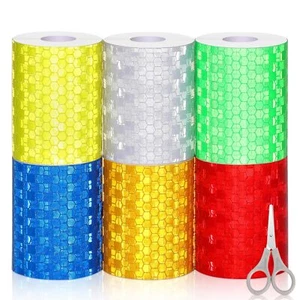 FEBSNOW Reflective Tape 6 Rolls Outdoor Waterproof Reflective Warning Tape Night - Picture 1 of 7