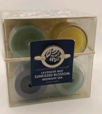 Juego de 4 mini velas de copa de vino Chesapeake Bay 3 aromas nuevo  Foto 1 de 4