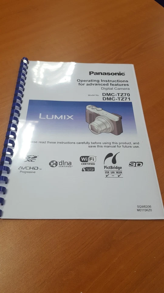 GUIDA MANUALE FOTOCAMERA PANASONIC DMC-TZ70 TZ71 ISTRUZIONI STAMPATE 305 PAGINE A4
