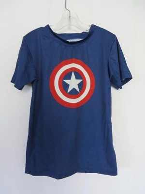 Marvel The Avengers Captain America Shirt Blue Polyester Spandex Size 10 #7595 - Image 1 of 4