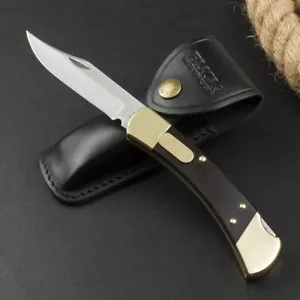 Coltello tascabile pieghevole tattico chiusura posteriore manico legno lama 8,5" nuovo 440C VTF166 - Foto 1 di 6