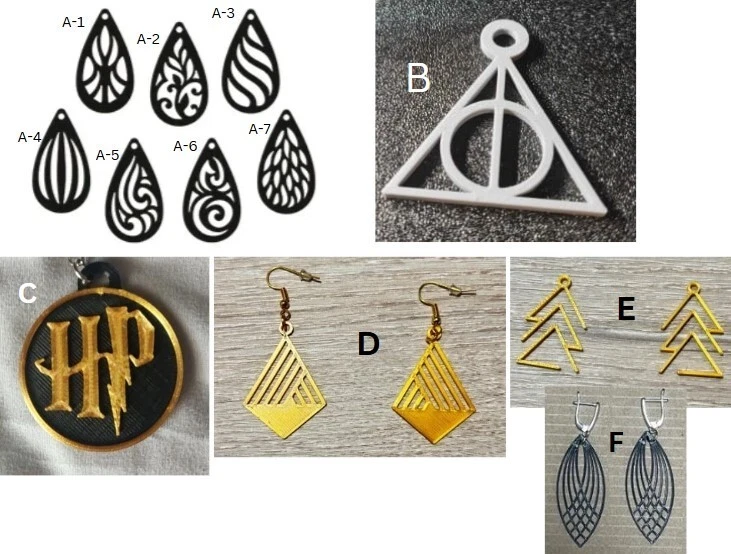Custom 3D-Printed Earrings | Harry Potter & More Styles Available - Image 1 of 1