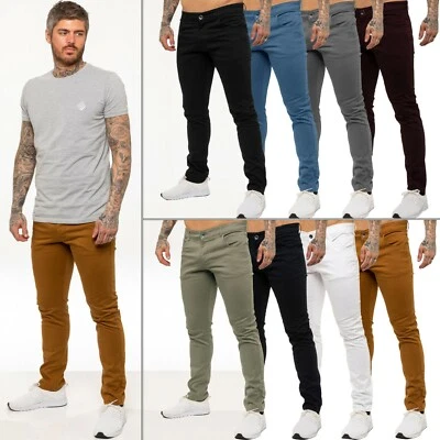 Kruze Chinos Trousers Mens Cotton Stretch Casual Slim Chino Pants UK Waist Sizes - Image 1 of 2