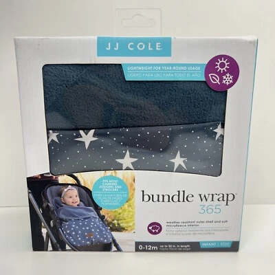 Pacote de carrinho de bebê leve JJ Cole azul cinza branco estrelas 0-12 meses NOVO - Imagem 1 de 4