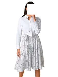 Alba Kleid in modischer Blusenform weiss-grau Gr. 40 Gr. 42 Gr. 44 0720829788 - Bild 1 von 6