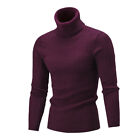 Men Cable Chunky Knit Jumper Thick Sweater High Neck Pullover Fisherman Knitwear