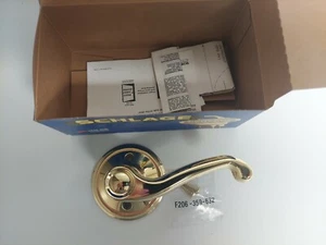 NEW Schlage Flair Style Dummy Bright Brass Right-Handed Lever French Door Knob - Picture 1 of 3