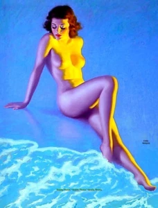 Mujer Desnuda Tocada por el Mar 8,5x11" Impresión Fotográfica Conde Moran Desnuda Pinup Arte EE. UU. - Imagen 1 de 1
