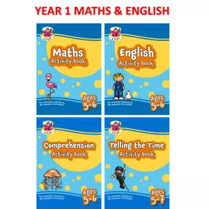 KS1 Year 1 Maths English Home Learning Activity Book 4 Books Bundle Ages 5-7 Cgp - Picture 1 of 12