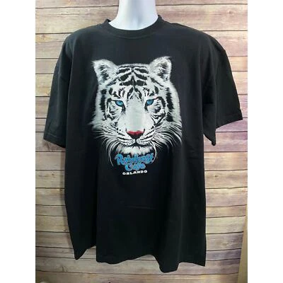 Vintage Rainforest Cafe Shirt Mens 2XL Black White Tiger Animal Nature Y2K  - Image 1 of 4