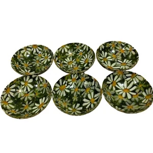 Vintage 60's MCM Retro Daisy Fiberglass Bowls 6.5" Set Of 6 - Picture 1 of 10