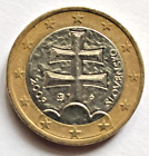 1 Euro Eslovaquia 2009 Escudo de Eslovaquia Doble cruz sobre tres colinas KM#101