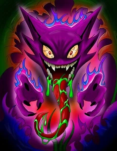 Pokemon Haunter 8,5 x 11 poster lucido stampa parete Fanart Gengar fantasma orribile - Foto 1 di 3