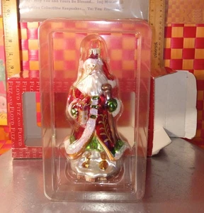 Adorno, Santa, 6 1/2"h, vidrio soplado, de colección, nuevo en caja por Fitz and Floyd - Imagen 1 de 16