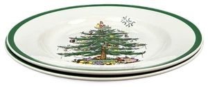 Spode Christmas Tree Dinner Plate England VTG Set of 2 - Picture 1 of 5