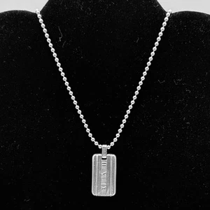 Tiffany & Co Silber Atlas 2003 Erkennungsmarke Anhänger Halskette - Bild 1 von 7