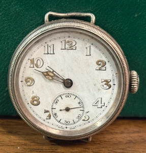 Raro **REPUESTOS Y REPARACIONES** Reloj Arte Trinchera Plata Sólida Primera Guerra Mundial A998 - Imagen 1 de 17