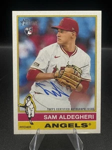 2025 Topps Heritage Sam Aldegheri Real One Rookie RC Auto #ROA-SA Angels - Imagen 1 de 2