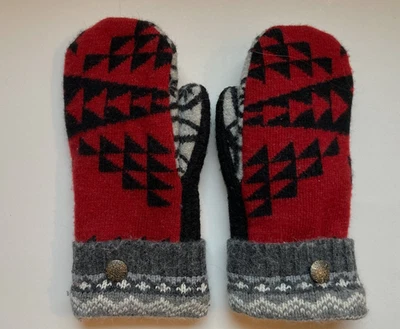 Шерстяной переработанный свитер варежки флисовая подкладка Бесплатная доставка - Изображение 1 из 4