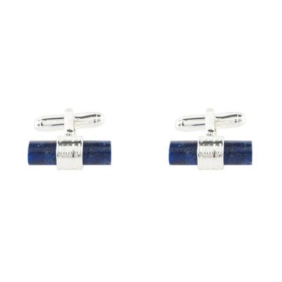 LATELITA Herren Sterlingsilber Zylinder Edelstein Manschettenknopf Lapislazuli - Bild 1 von 4