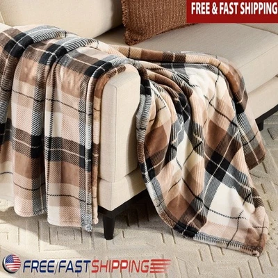 Manta de terciopelo de felpa de gran tamaño unisex aislante acogedora suave reversible nueva Foto 1 de 4