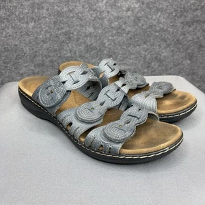 Clarks Sandals Women's Size 10 Gray Adjustable Strap Collection By Leida Faye - Picture 1 of 17